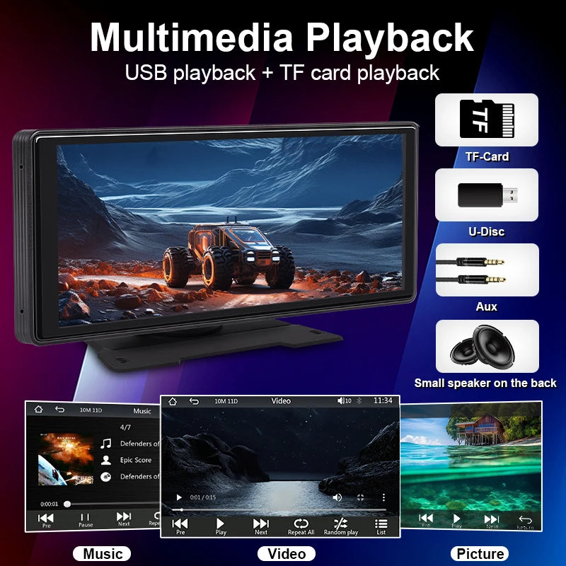 CarPlay + camera de recul / Android Auto, Écran HD avec Bluetooth & USB